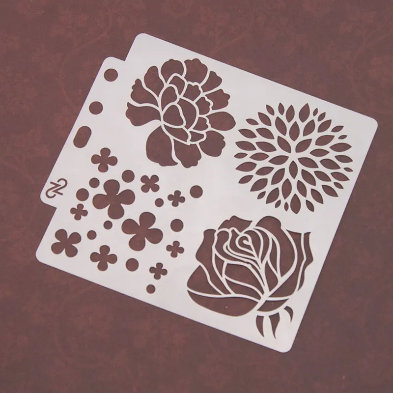 1 шт четыре цветы ремесло наслоения Трафареты настенная живопись штампованная