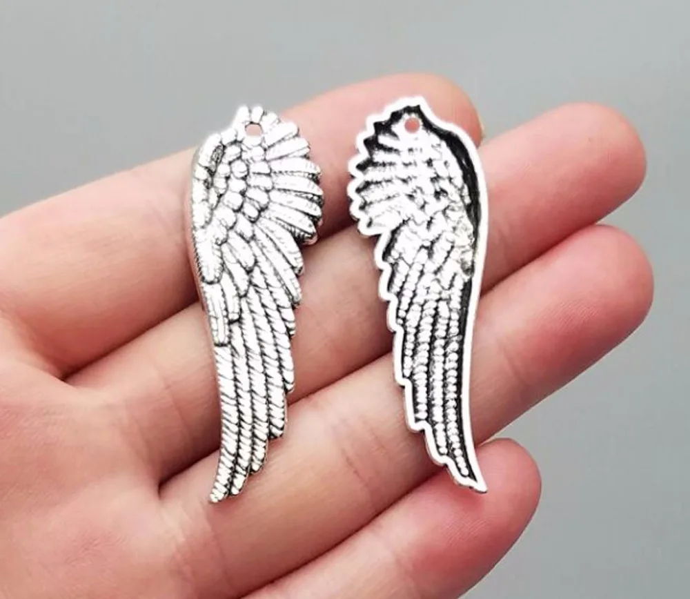 

10pcs/lot--50x17mm, Antique silver plated wing charms ,DIY supplies, Jewelry accessories