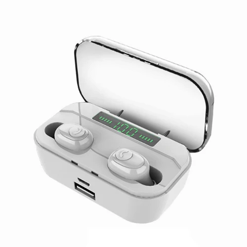G6s TWS Bluetooth наушники 5,0 Беспроводные наушники с громкой связью спортивные басовые наушники Водонепроницаемая гарнитура с микрофоном - Цвет: LED White double
