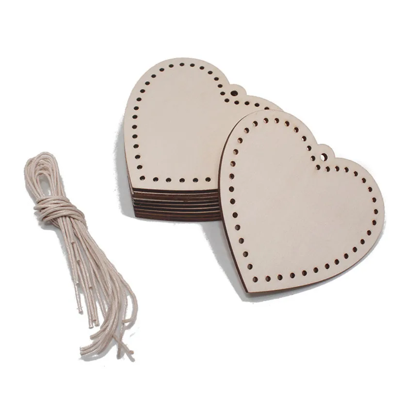 

set of 50pcs laser cut wood heart charm wood crafts