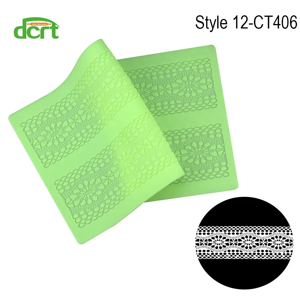 Style 12-CT406 15 видов стилей силиконовые формы помадка торт кружева рельефный торт плесень сахар кружева коврик украшения торта инструменты тиснение коврик - Цвет: Style 12-CT406