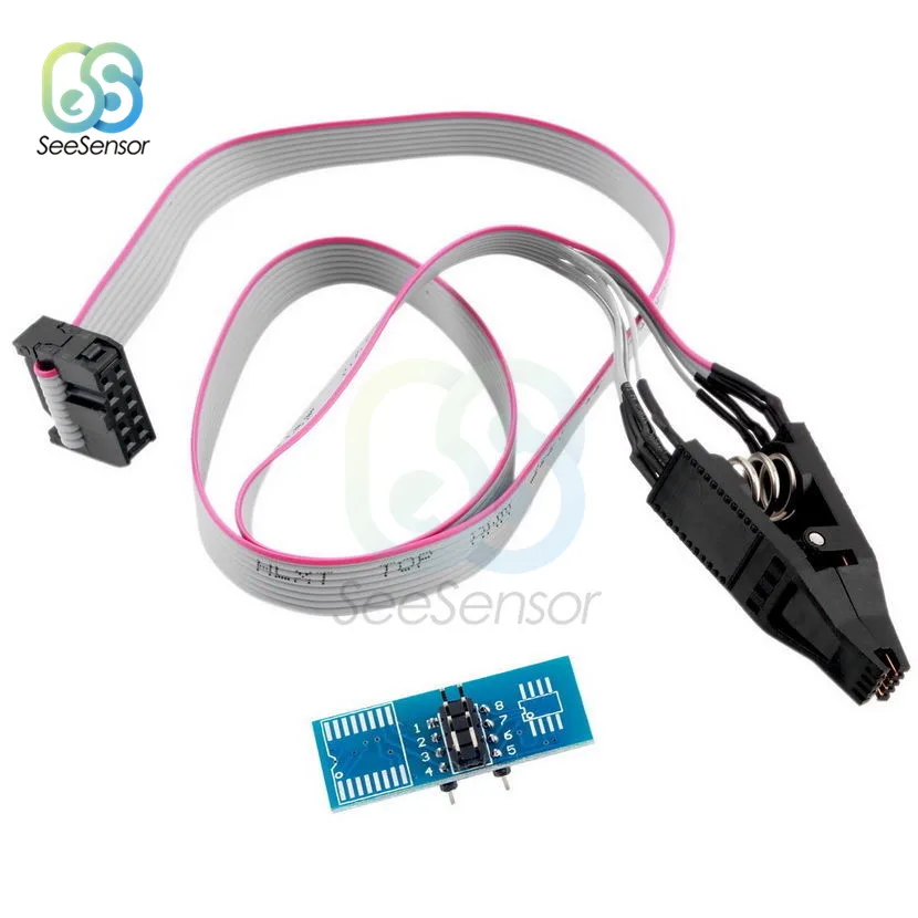 CH340 CH341A биос USB программатор SOP8 флэш-чип IC тестовый зажим программатор IC Разъем адаптер 24/25XX SPI флэш-чип EEPROM