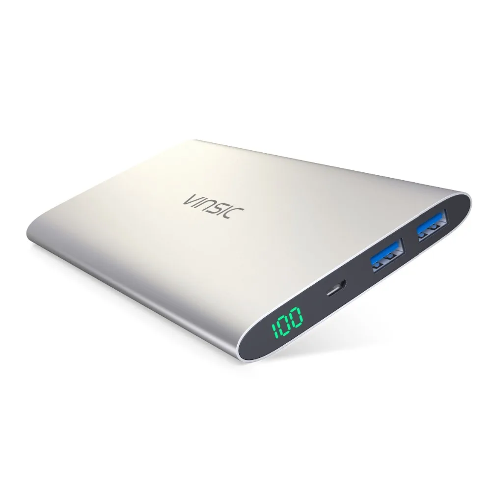 Внешний аккумулятор Vinsic Alien P11 ультра тонкий 12000 мА/ч, Мощность power Bank 5V 2.4A двойной внешнее зарядное usb-устройство для аккумулятора для iPhone X, 8, 8 Plus Xiaomi huawei