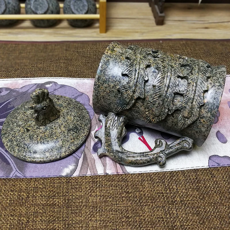 420 мл долговечность Природный лечебный камень кружка резьба Феникс Чай здоровый
