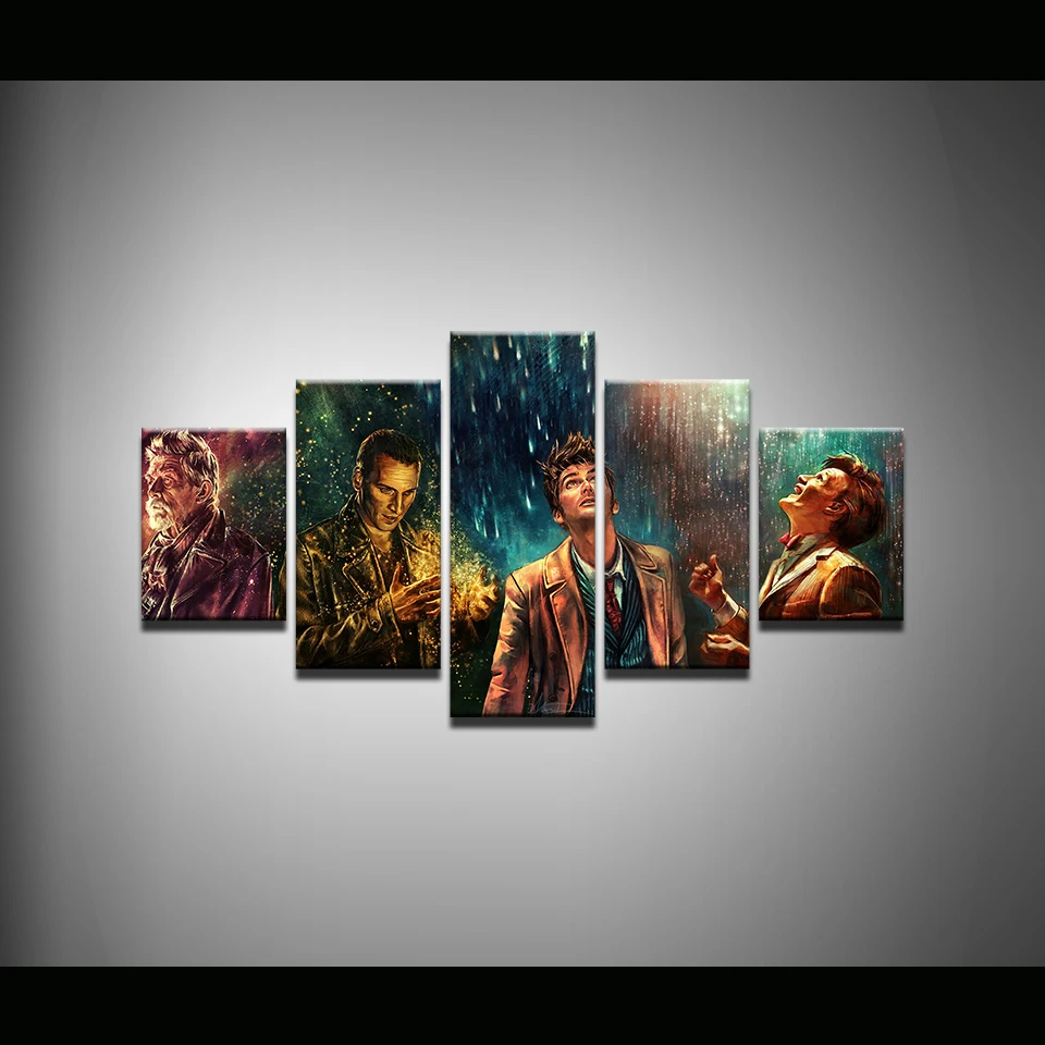 Современные холщовые картины HD печатные настенные 5 шт. персонажи фильмов Доктор