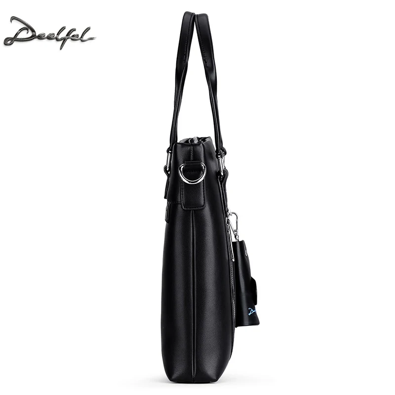 DEELFEL модные для мужчин Tote повседневное портфели натуральной кожи сумка Высокое