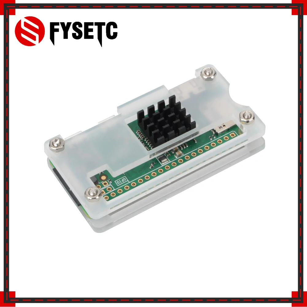 Raspberry Pi Zero W Case Acrylic + Black Aluminum Heat Sink Transparent Box compatible for V 1.3 Board | Компьютеры и офис