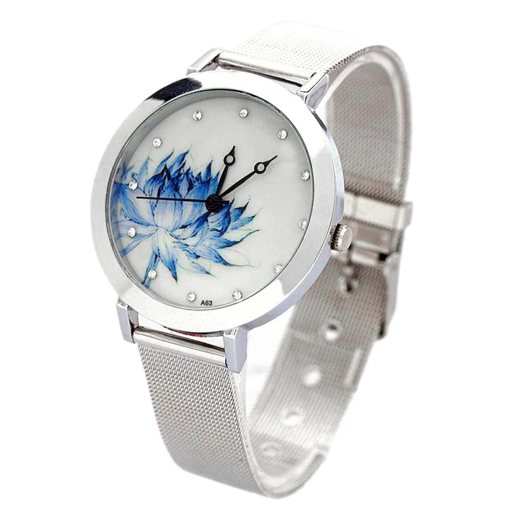 YCYS Новые женские сетчатые кварцевые наручные часы с Круглым Циферблатом из