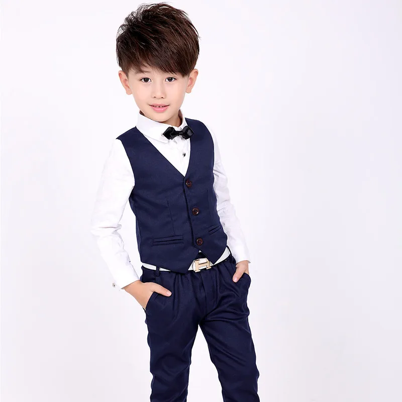 Spring And Fall Formal Children Boy Suit Boy Custom Suit Dress Costume Boy Wedding Children's Wear Three-Piece Set