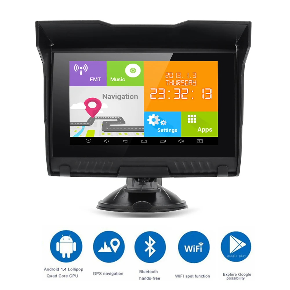 Android Системы приложение 5 дюймов IPX5 Водонепроницаемый мотоцикл gps навигация