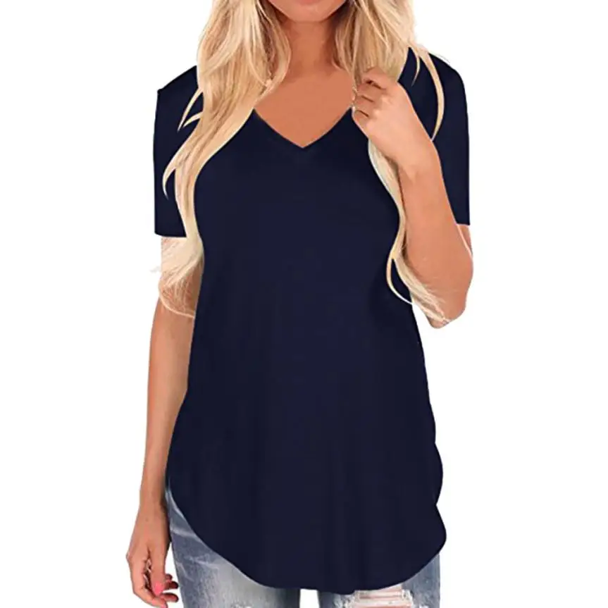 Женская футболка dames шифоновая Однотонная с коротким рукавом|women short sleeve|t shirt
