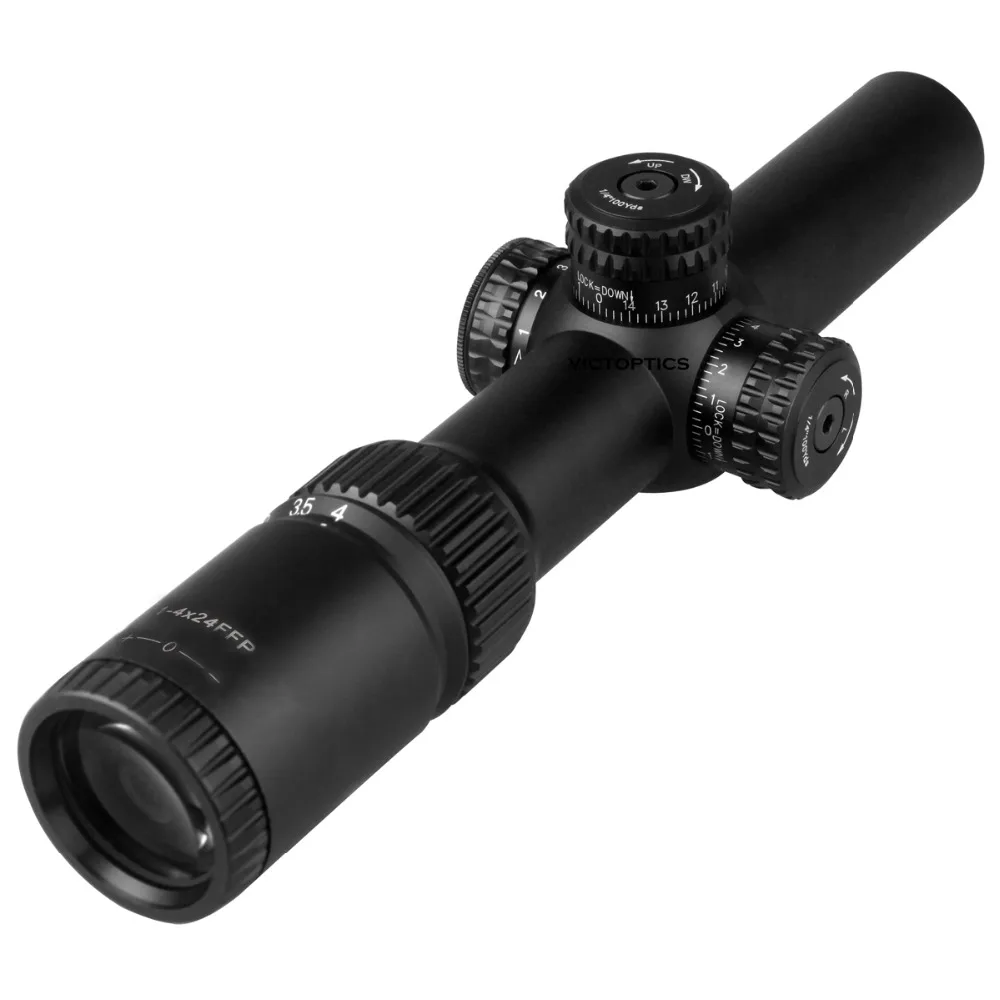 Victoptics 1 4x24 компактный Экстра легкий FFP 1/2 MOA прицел охотничьи прицелы с красной зеленой подсветкой сетка 30 мм