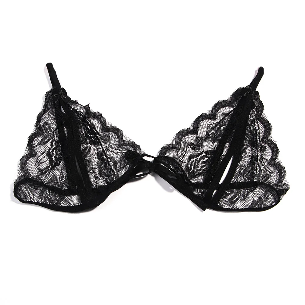 4pcs/set Sexy Exotic Underwear Lingerie Set Women Lace Bralette Bra With G-string And Garter with Stocking Charming Lingerie Set