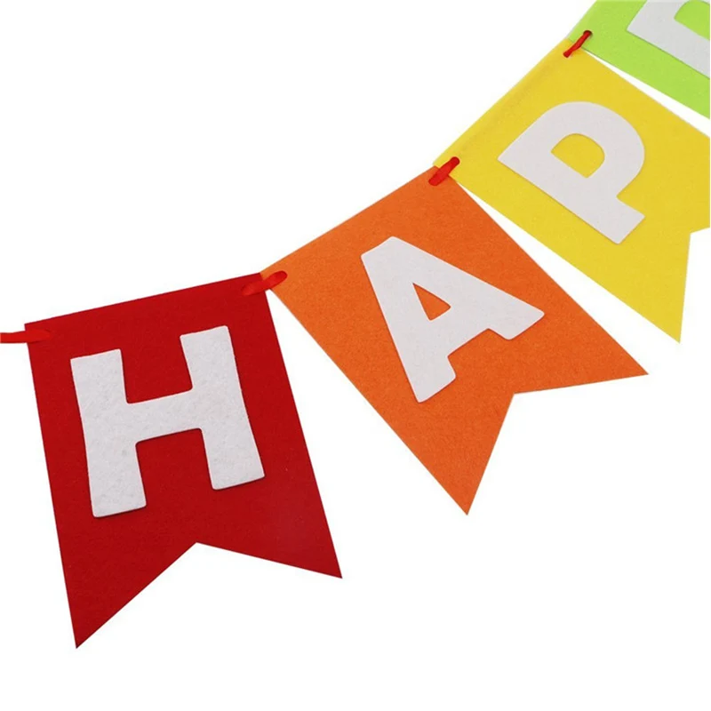 Декоративное знаменце "С Днем Рождения" из нетканого материала для самостоятельной сборки для детской вечеринки, висячее, мальчики, девочки, детский душ, подарки, праздничные принадлежности.