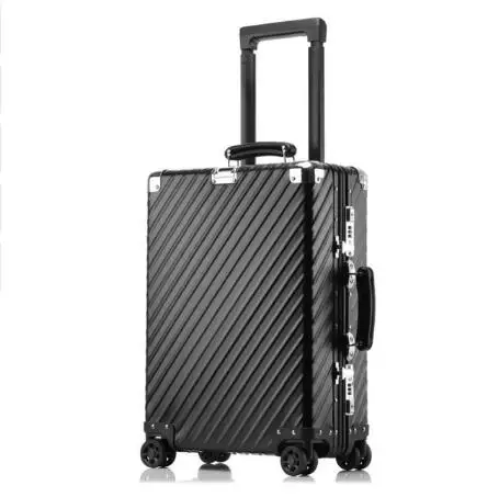black CARRYLOVE 2" 24" 2" 29" дюймов Алюминиевый Прядильщик Ретро Дорожный чемодан роскошный бренд сумка с колесами для путешествий - Цвет: black