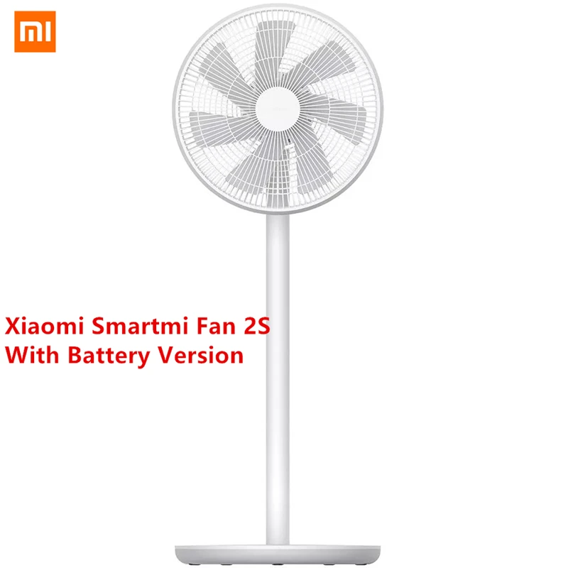 With Battery CN Plug Mi jia Smart mi Fan 2/2S беспроводной умный естественный ветер DC преобразователь частоты напольный вентилятор 2800 мАч батарея mi jia приложение дистанционное управление - Цвет: With Battery CN Plug