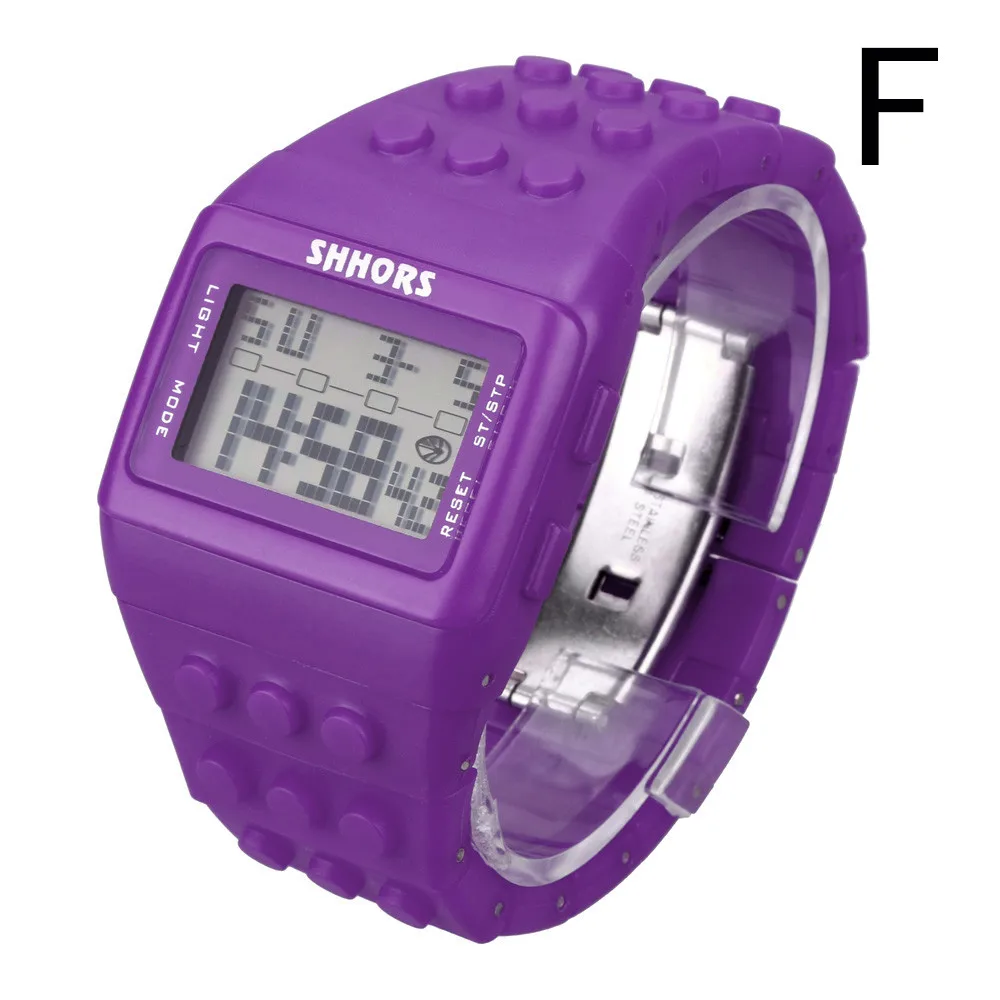 Purple Горячие Специальные унисекс красочные цифровые наручные часы Винтаж Relogio Feminino Masculino Erkek Kol Saati мужские часы Skmei Saat - Цвет: Purple