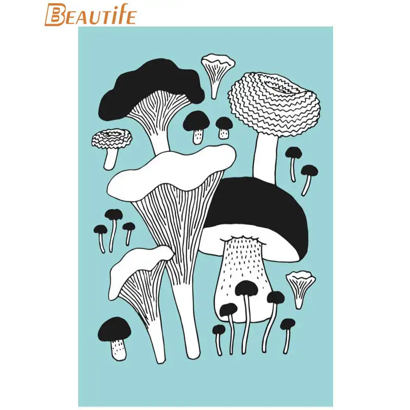 Custom Mushroom Poster Cloth Silk Home Decoration Wall Art Fabric Print 30X45cm 40X60cm.50X75cm 60X90cm Дом и сад