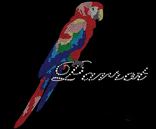 

Colorful parrot applique patches iron on transfer iron on rhinestone transfer designs hot fix rhinestone motif designs