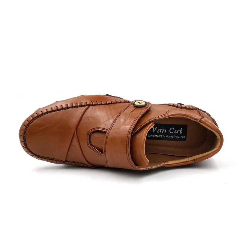 Handmade Genuine Leather Men's Flats Casual Luxury Brand Men Loafers Comfortable Soft Driving Shoes Slip On Moccasins | Обувь