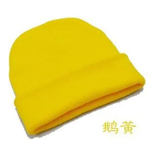 yellow 13 цветов, горячая распродажа 2013, модные вязаные неоновые женские шапочки для девочек, Осенние повседневные женские теплые зимние шапки унисекс - Цвет: yellow