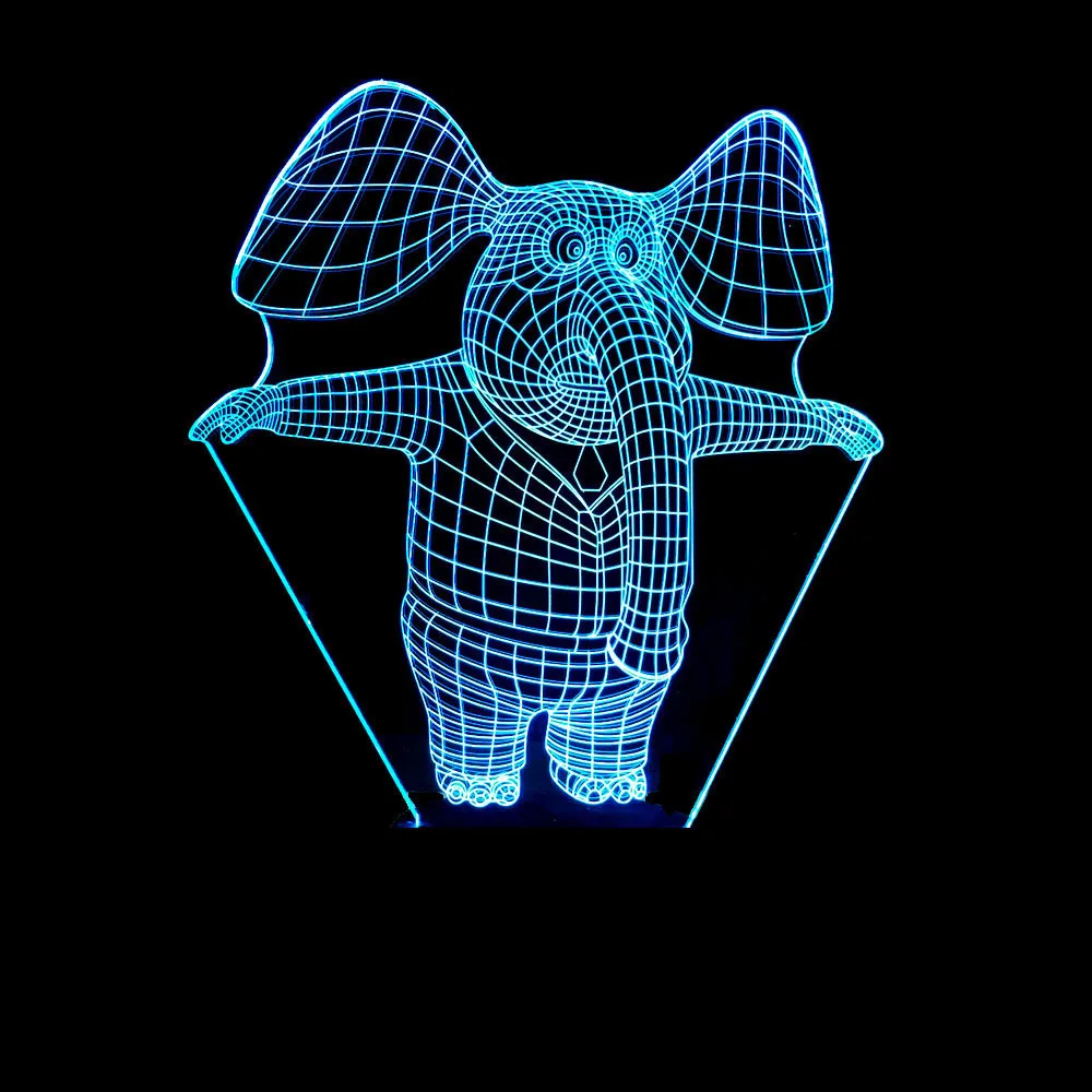 

Elephant 3d 7 Colorful Nightlight Visual 3d Night light Novelty Luminaria Led Usb Kids Lamp Powerbank Led Table Lamp