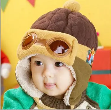 Зимняя теплая шапка-Авиатор для маленьких мальчиков и девочек мягкая с клапаном