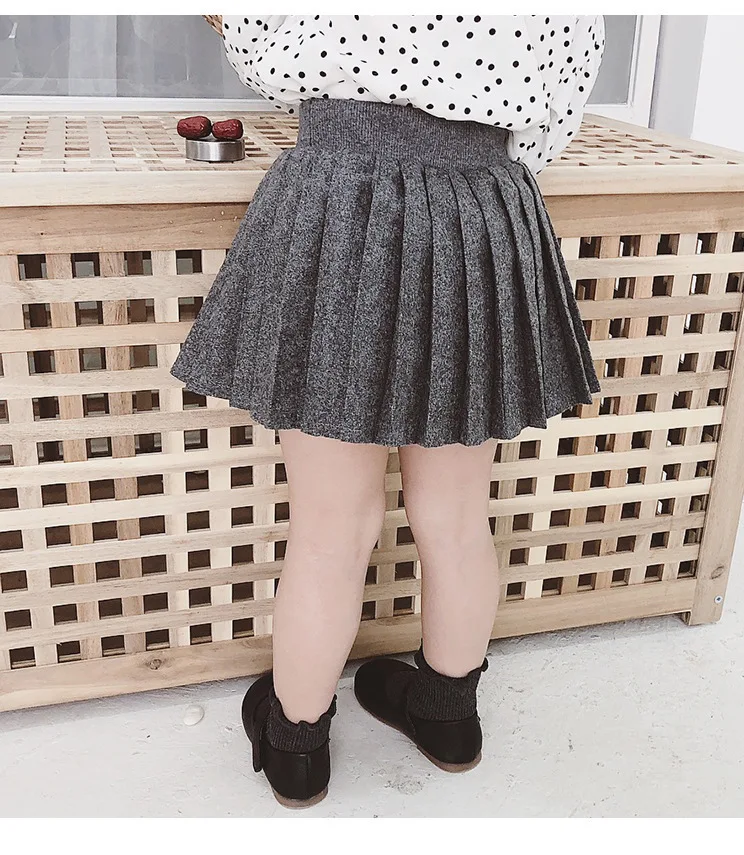 Модные вязаные юбки для девочек Новинка лета 2019 повседневные школьной формы