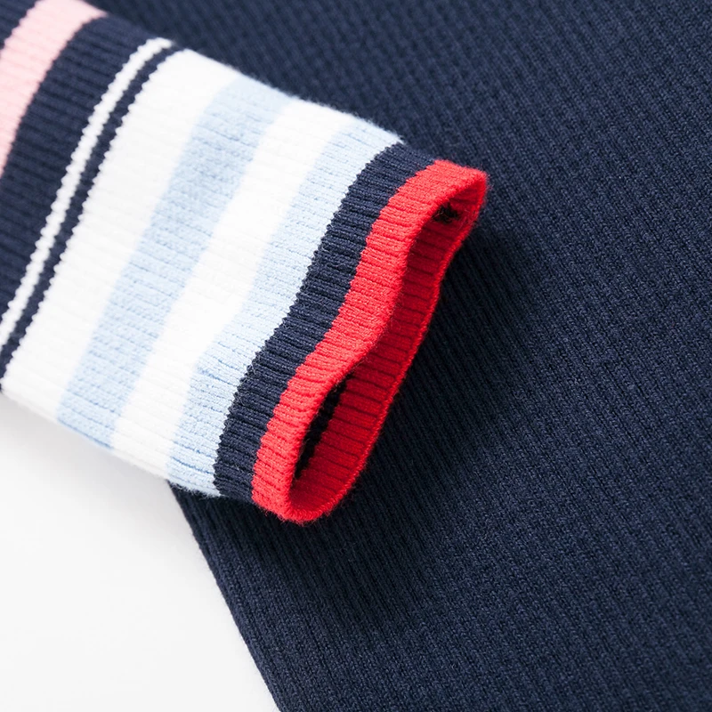 SEMIR women sweater 2018 spring New slim Knitwear cotton woman stripe unlined upper garment Round collar trend Sweaters | Женская одежда