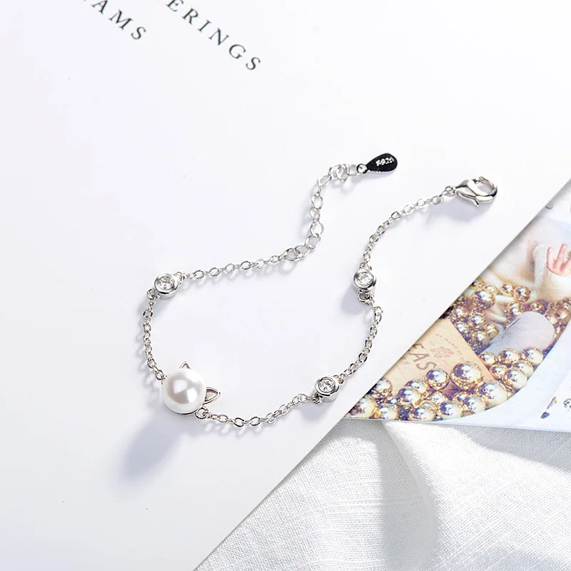 Bracelets &amp Bangles Pulseira Masculina 925 Kitten Sterling Bracelet Lady Jewelry Gift 2018 Direct Selling New Bileklik | Украшения и