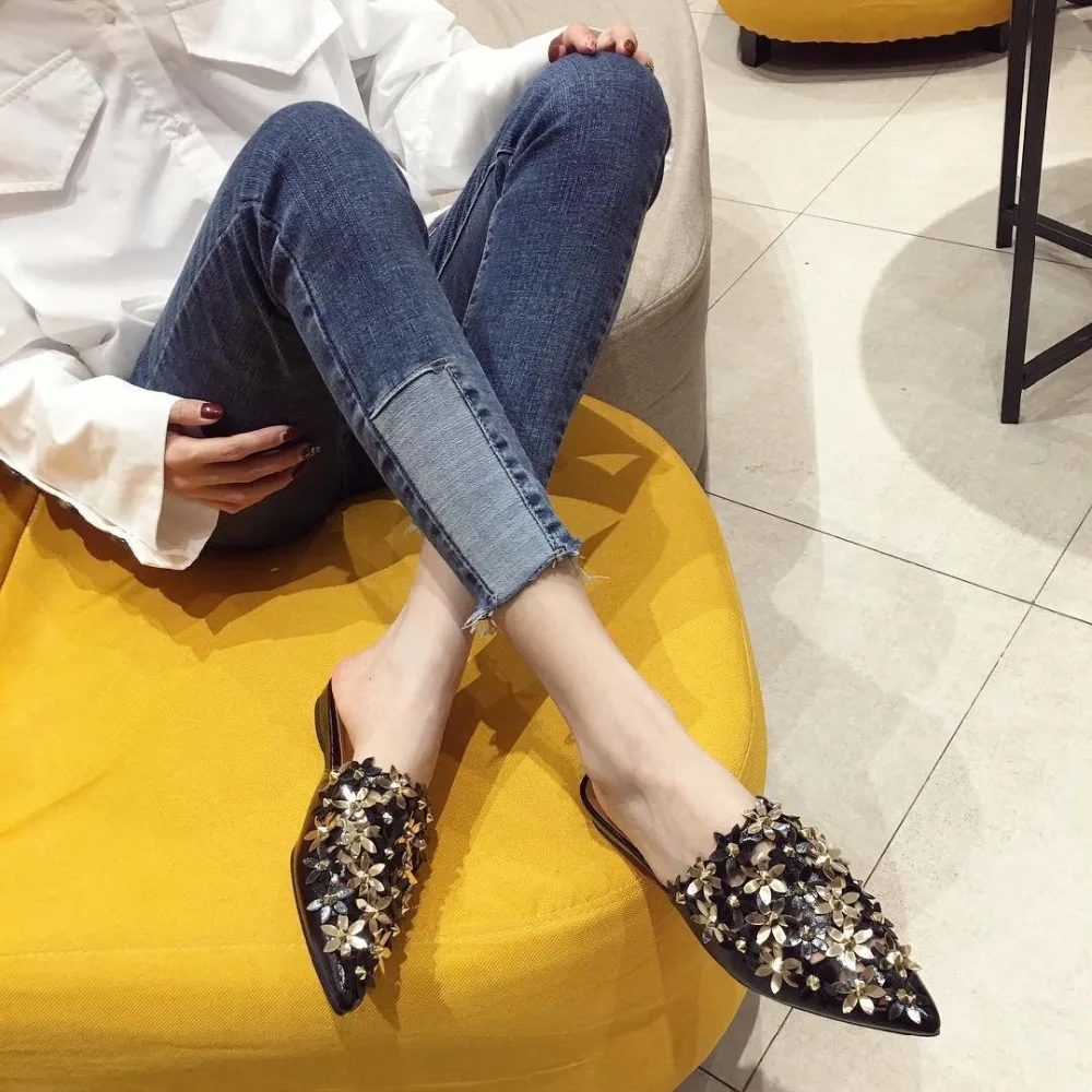 TANGNEST/Женская обувь на плоской подошве женские шлепанцы с цветочным принтом