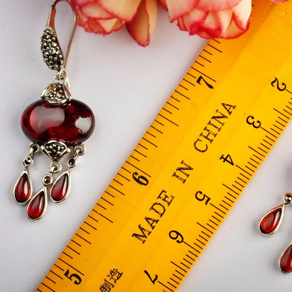 KJJEAXCMY Fine Jewelry S925 Sterling Silver Garnet Long Style Tassel Temperament Fashion Earrings for Women | Украшения и
