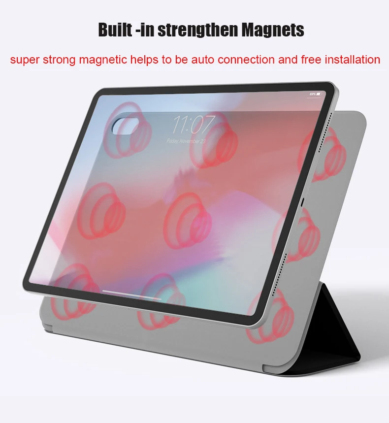 Встроенный усиленный Магнитный чехол для iPad Pro 12 9 2018 тонкий мягкий складной