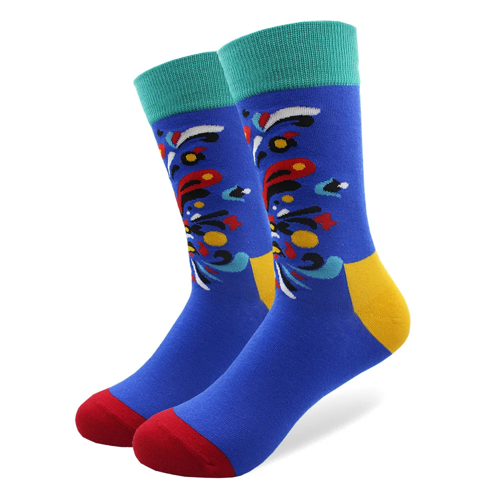 10 пара/лот мужские носки из чесаного хлопка с красочные Смешные счастливых