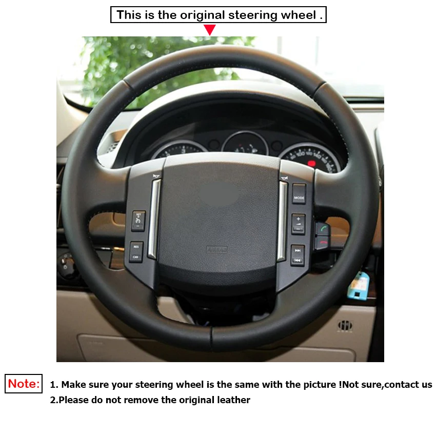 LQTENLEO оранжевый черный кожаный DIY ручной сшитый чехол рулевого колеса автомобиля для Land Rover freelander 2 2007-2012