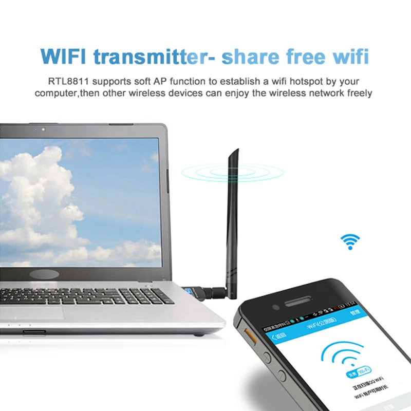 USB Wi Fi адаптер 600 Мбит/с 2 4 ГГц 5 ГГц|Сетевые карты| |