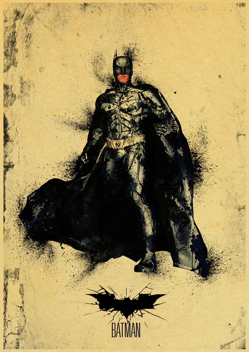 A026 ВИНТАЖНЫЙ ПЛАКАТ DC Movie Бэтмен арт Печатный Ретро плакат домашний декор комнаты декоративная живопись винтажная Настенная картина - Цвет: A026