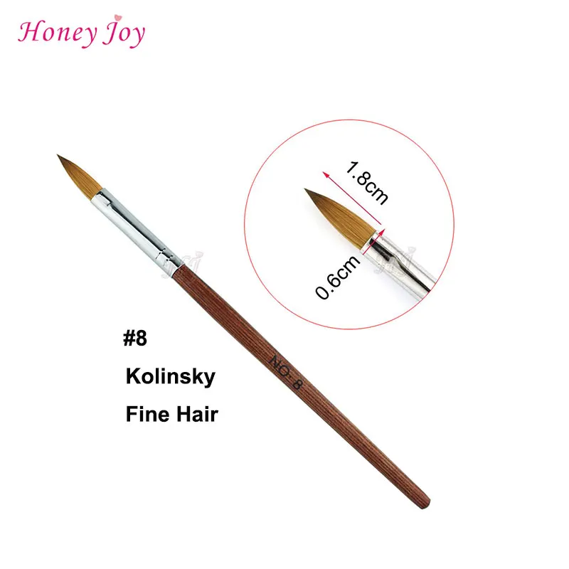 

Fine Hair SIZE no.8 Kolinsky Sable Acrylic Nail Art Brush UV Gel Builder Carving Pen Brush Liquid Powder DIY Beauty Nail Drawing