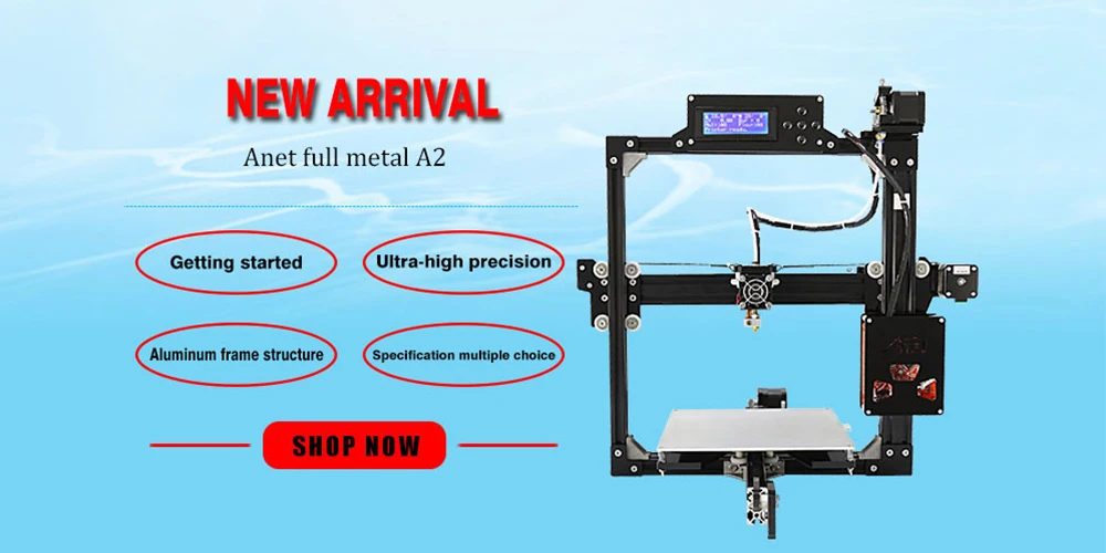 Лучший персональный 3d принтер Anet A2 Prusa i3 Профессиональный 3d принтер простая сборка алюминиевая рамка 3d Принтер Комплект with12864/2004LCD