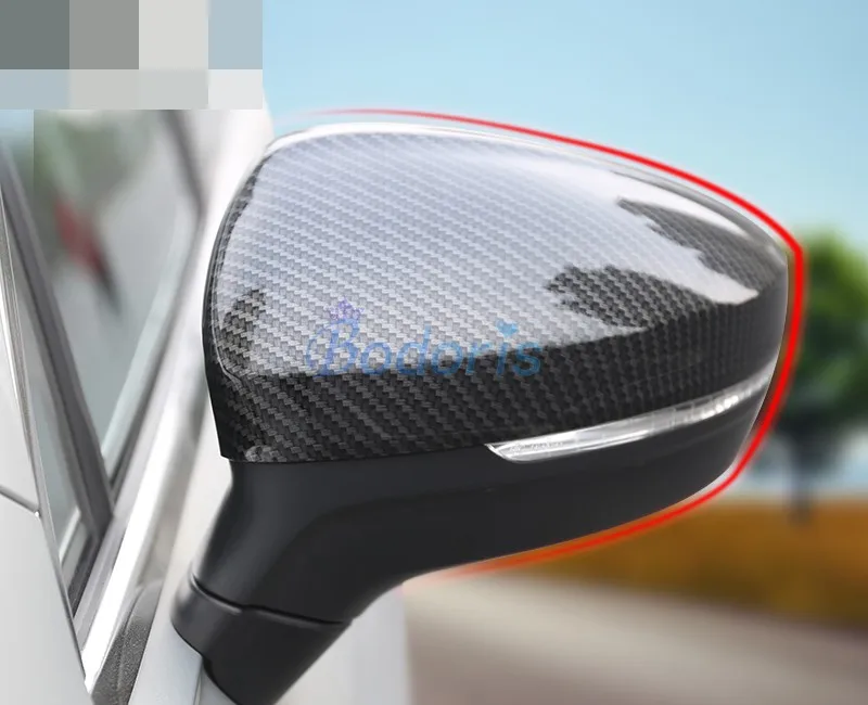 Для Volkswagen VW Tiguan L углеродное волокно цветная Накладка заднего вида панель дверного зеркала хромированные аксессуары для стайлинга автомобилей