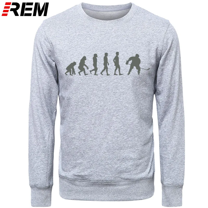 GRAY GRAY REN Evolution Hockeyer, мужские бутиковые повседневные популярные мужские топы из хлопка,, модные брендовые толстовки с круглым вырезом, толстовки - Цвет: GRAY GRAY