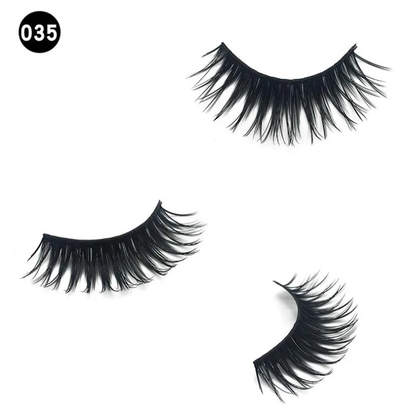 5pairs 035 5 пар/компл. натуральных длинных накладных ресниц модные женские туфли макияж глаз мягкие черные ресницы, увеличение ресниц ручной работы DIY густые накладные ресницы - Длина: 5pairs 035