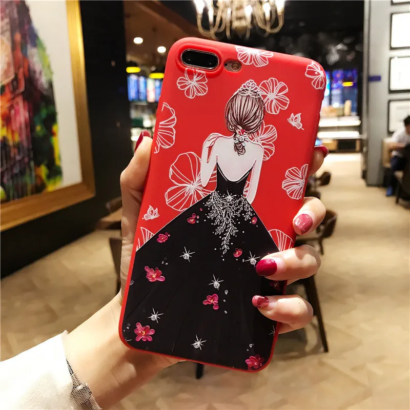 3D рельефный чехол невесты для iPhone 5 S SE 6 6S 7 8 Plus X мягкий из ТПУ Oppo R9 R11 R15 ЧЕХОЛ ДЛЯ vivo
