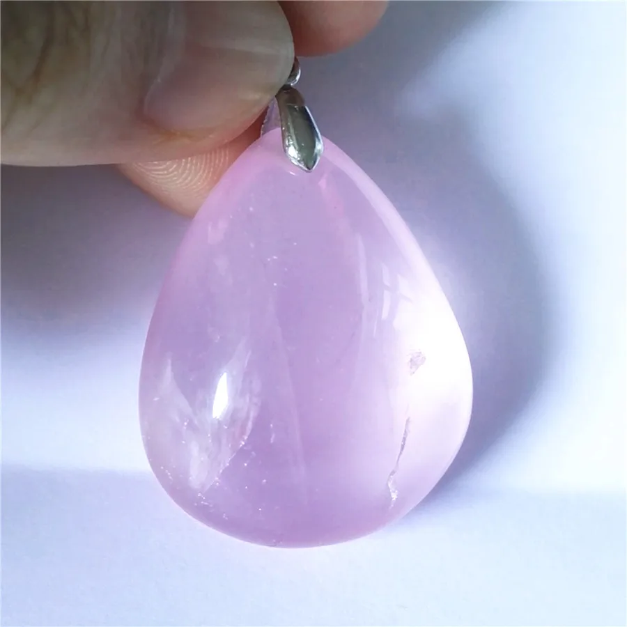 Genuine Natural Rose Pink Quartz Crystal Pendant For Women Necklaces Suspension Water Drop Stone | Украшения и аксессуары