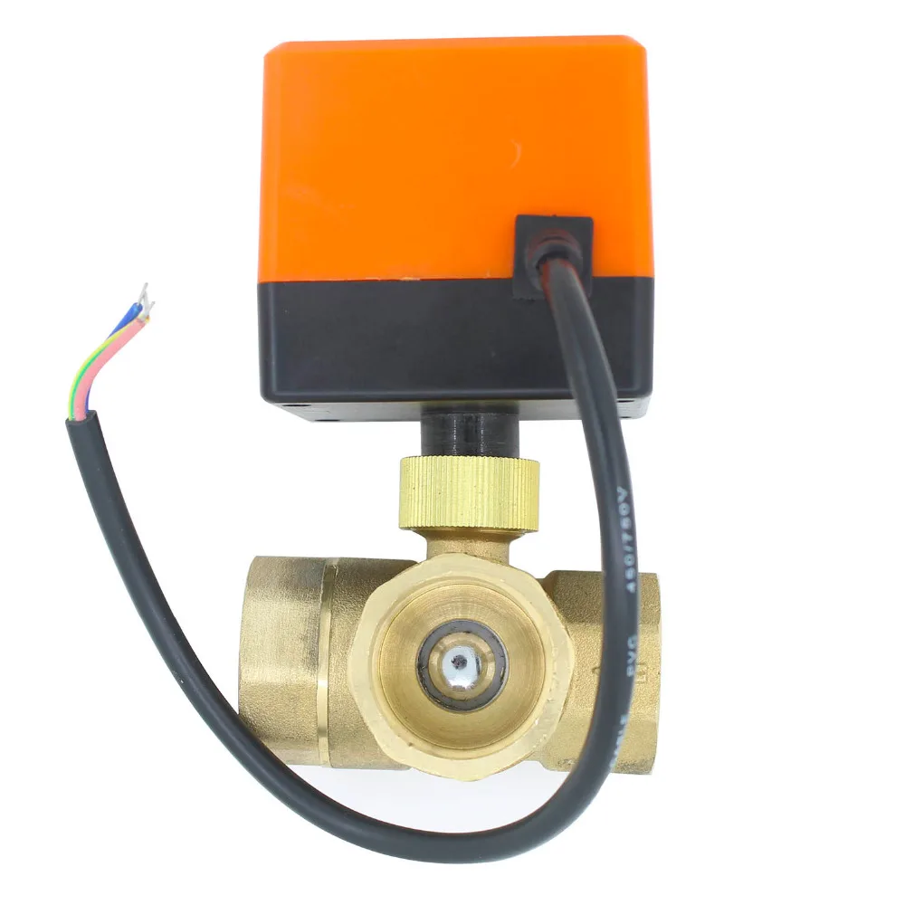 Латунный шаровой кран с электроприводом 1 дюйм AC220v DC24v DC12v dn25 водопроводный