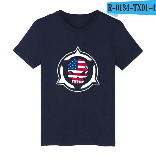 navy blue Геймер битва фронты WARFACE Футболка Мужская/Женская camisa masculina хлопок короткий рукав Футболка аниме размера плюс футболки топы - Цвет: navy blue