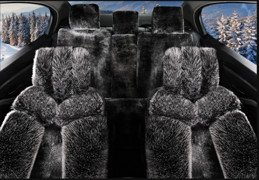 1set Car Seats Covers universal size seat cover accessories automobiles Warm man-made Fox Fur General Cushion car styling | Автомобили и