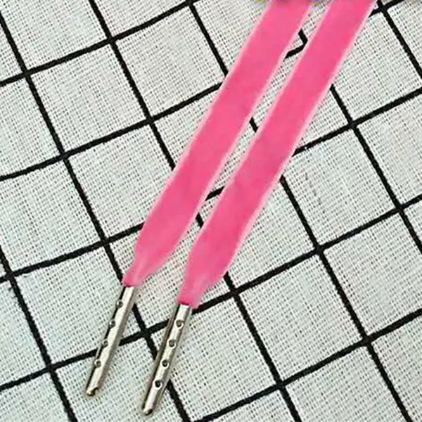 Pink Модные бархатные шнурки для женщин; винтажные Модные Ботинки на каблуке 120 см; шнурки из ленты с одной стороны; разноцветная спортивная обувь; кружевные шнурки - Цвет: Pink