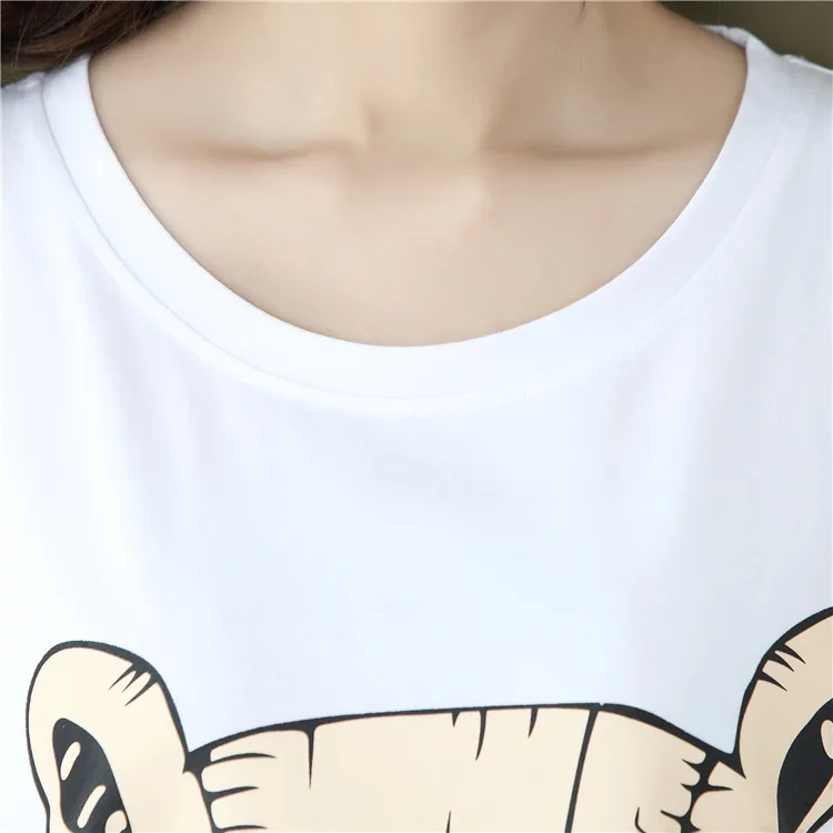 2019 Летняя женская футболка большого размера d Повседневная Свободная с круглым