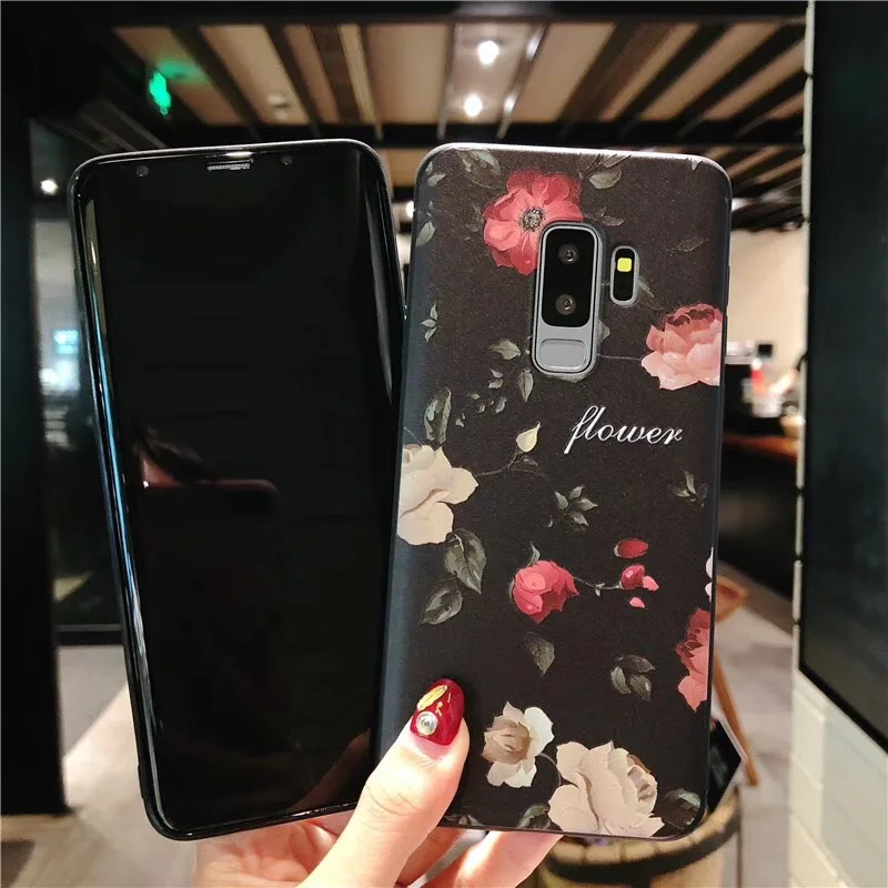 Сексуальный цветочный узор мягкий ТПУ чехол для телефона Samsung Galaxy S8 S9 плюс S9Plus Note 9